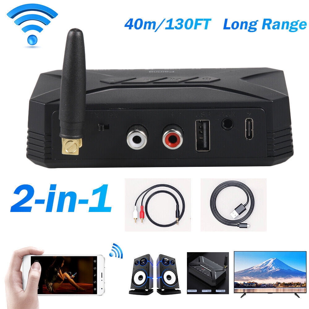 Long Range Bluetooth 5.0 Transmitter Receiver Audio Adapter