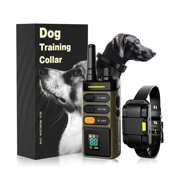 BOYOU Medium Dog e-Collar with Safe Shock, Vibrate, Tone and Flashing Beacon Lights, Black