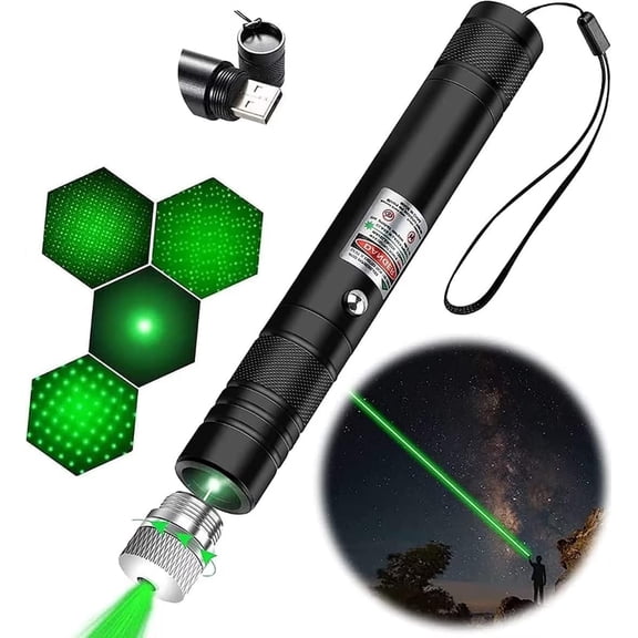 Green Laser Pointer With USB Charging Cable, Laser Pointer, Laser Pointer For Indoor Meetings, Tactical Long Range Laser Flashlight, Automatic Cat Laser Toys