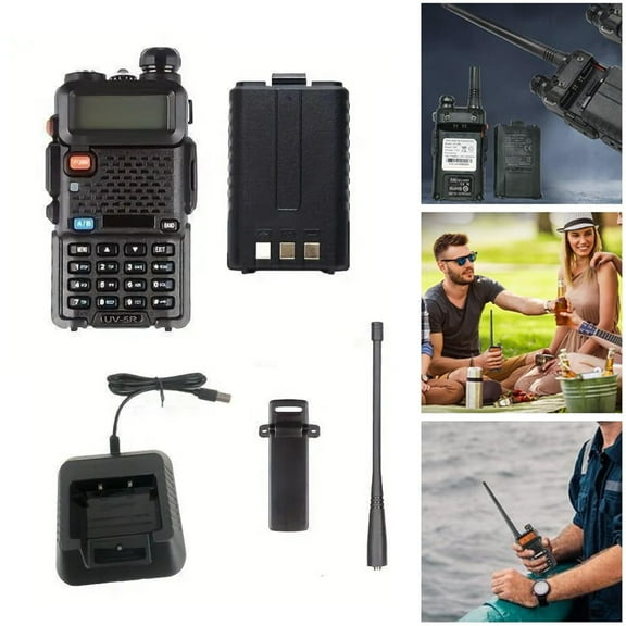 Long Range Handheld Two Way Radio 5w Dual Band Walkie Talkies with 1800mah Battery USB Recharge Wireless Ham Radio Portable Talkie for Hunting Camping Outdoor Survival Gear