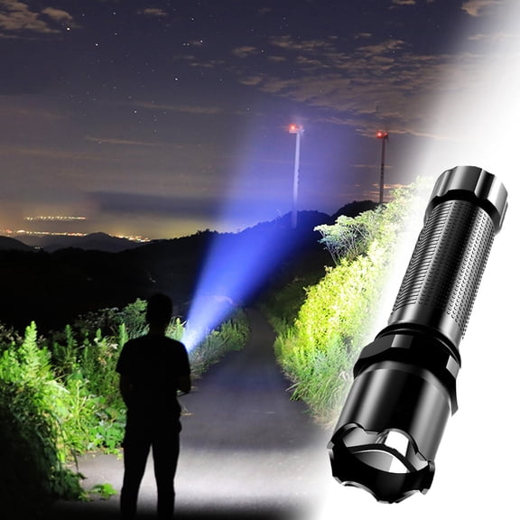 Long Range High Lumen USB Rechargeable Flashlight,IP68 Waterproof Three Gear Pocket Torch,Large Capacity Durable Portable Illuminator for Outdoor Mountaineering Night Walking Daily Emergency Lighting