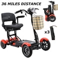 thumbnail image 1 of 36 Miles Long Range Lite Foldable Electric Scooter, 19" Wide Leather Seat Seat - Stylish Red, 1 of 9