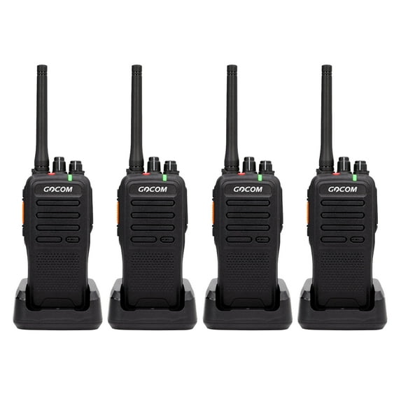 Long Range & Rechargeable Two-Way Radio GOCOM GD100 DMR 4 watt of Power Provides up to 250,000 sq. ft. / 20 Floors of Digital & Analog Long Distance Walkie Talkies 4 Pack
