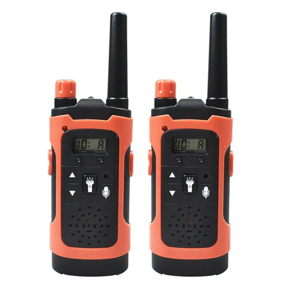 Long-Range Smart Wireless Walkie-Talkie, Extra-Long Range Receiver, Includes Flashlight, Time Display, Family Walkie-Talkie, Suitable for Hiking and Camping Trips (Red, 2-Pack)