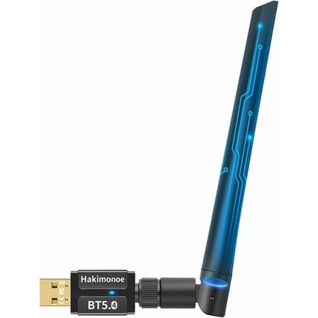 Long Range USB Bluetooth 5.4 Adapter for PC, Wireless USB Dongle w/ 5dBi Antenna for Laptop Desktop Windows 11 10 8.1 7 Linux, Pair w/Bluetooth Headphones Headset Speaker Mouse Keyboard Printer