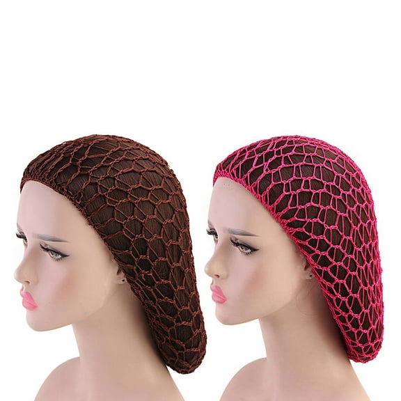 Long Rayon Mesh Hair Net Sleeping Cap Crochet Knit Hat for Hair and Care