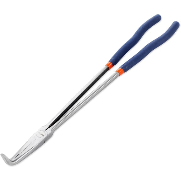 Long Reach Pliers - 16 Inches 90 Degree Angle Needle Nose for Narrow Spaces and Limited Areas