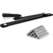 Long Reach Stapler,Office Staplers ,Desktop Stapler, Long Arm Staplers Perfect for Office or Home for Organizing Documents Black and Silver Random delivery