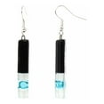 thumbnail image 1 of Long Rectangle Glass Dangle Earrings Black Tie Tili Glass, 1 of 2