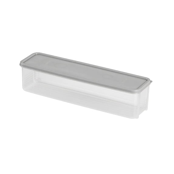 Long Rectangular Pasta Storage Container with Airtight Lid, Clear Plastic Spaghetti Noodle Pantry Organizer Box, Stackable Refrigerator Food Storage Canister for Dry Noodle Pasta, 3 Lid Color Options