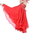 thumbnail image 1 of Long Red Three Layer Chiffon Tribal Gypsy Style Belly Dance Skirts Dancewear, 1 of 1