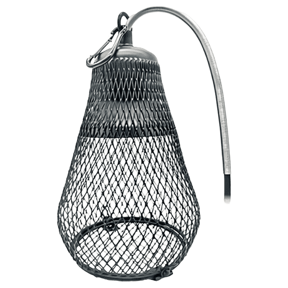 Long Reptile Heat Lampshade with Dimmer Switch 7.7" Ceramic Cover, Metal AntiScald Mesh Cage, AntiBite Cable Protection, for Parrots, Lizards, Turtles & Reptiles (Bulb Not Included)