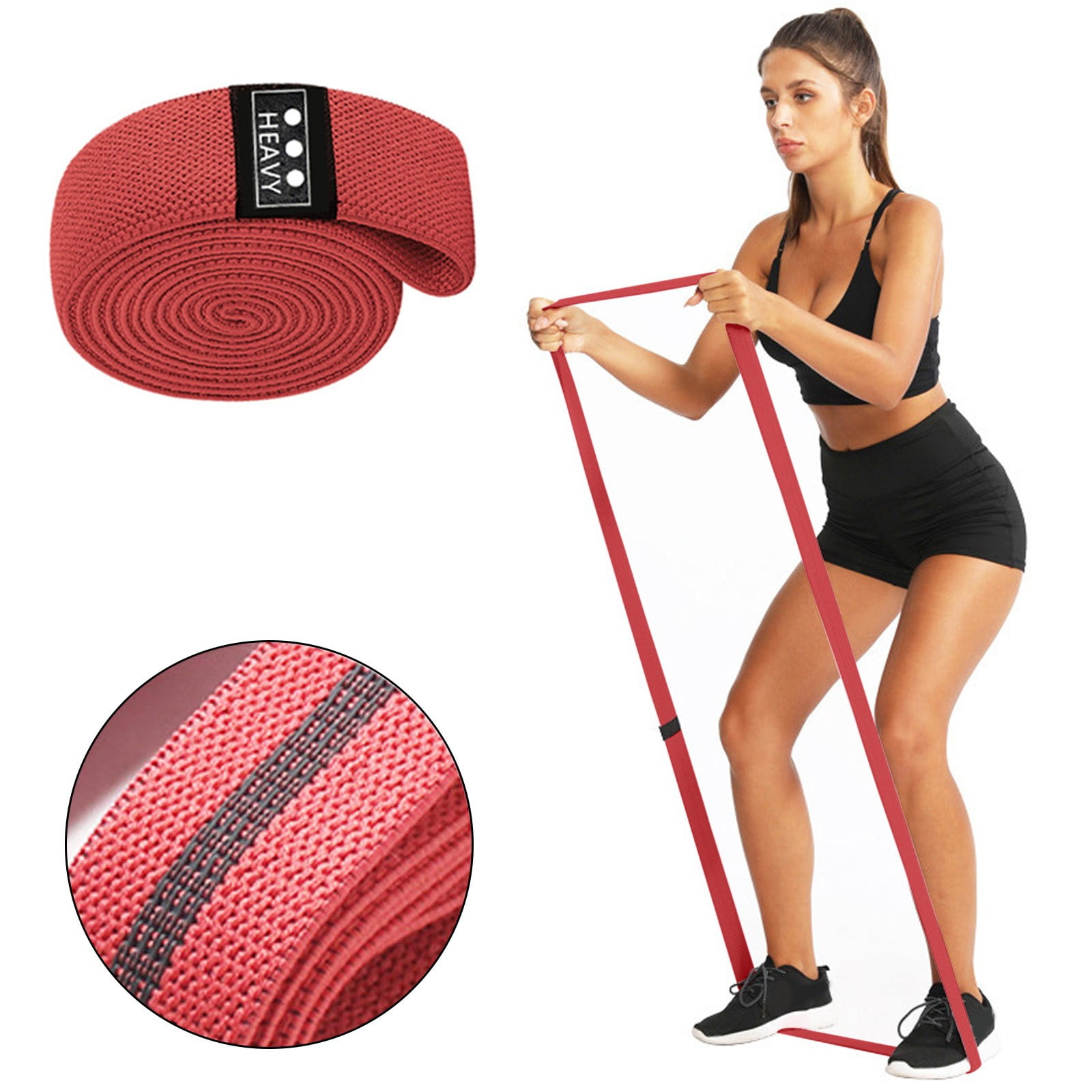 Long Resistance Squat Strap Circle Elastic Strap Tension Rope Yoga