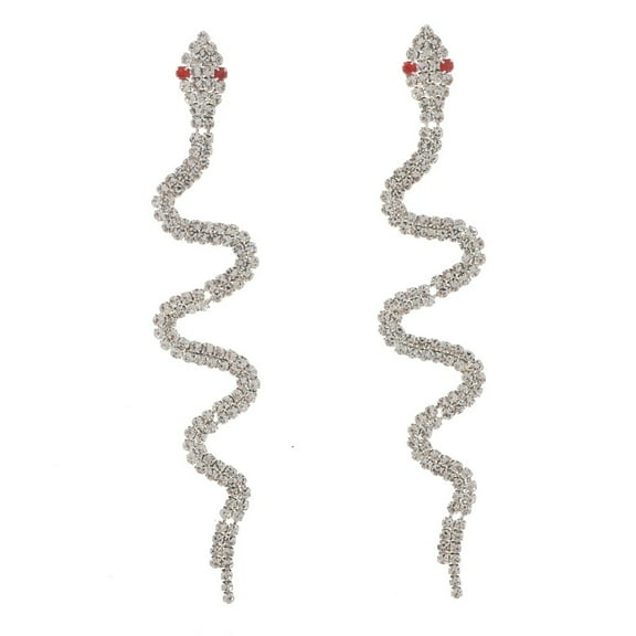 Long Rhinestone Post Earrings