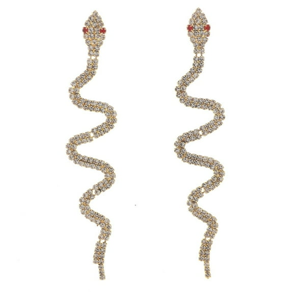Long Rhinestone Post Earrings