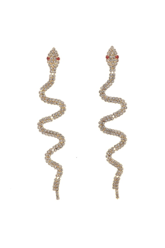 Long Rhinestone Post Earrings