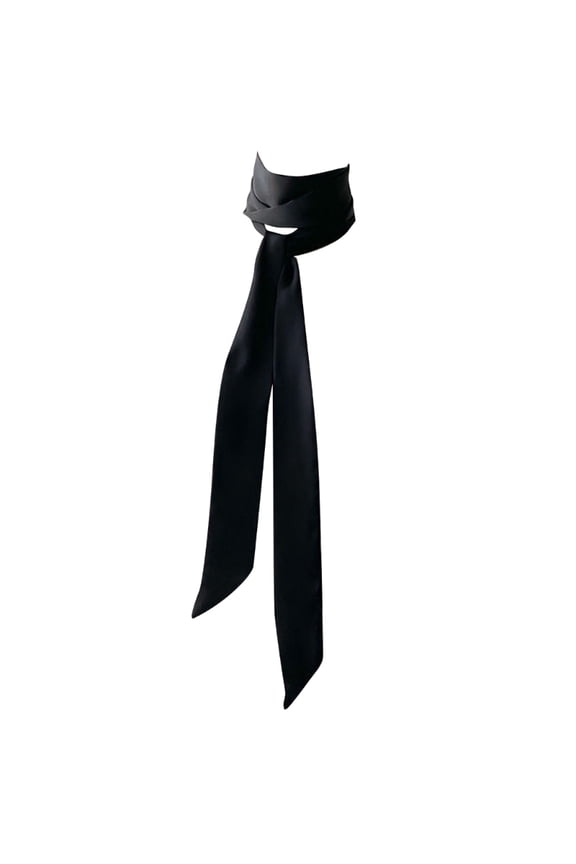 Long Ribbon Hairband Neck Scarf for Women Adjust Ribbon Hairtie Hairholder Silk Scarf Elegant Handtied Hair Holder