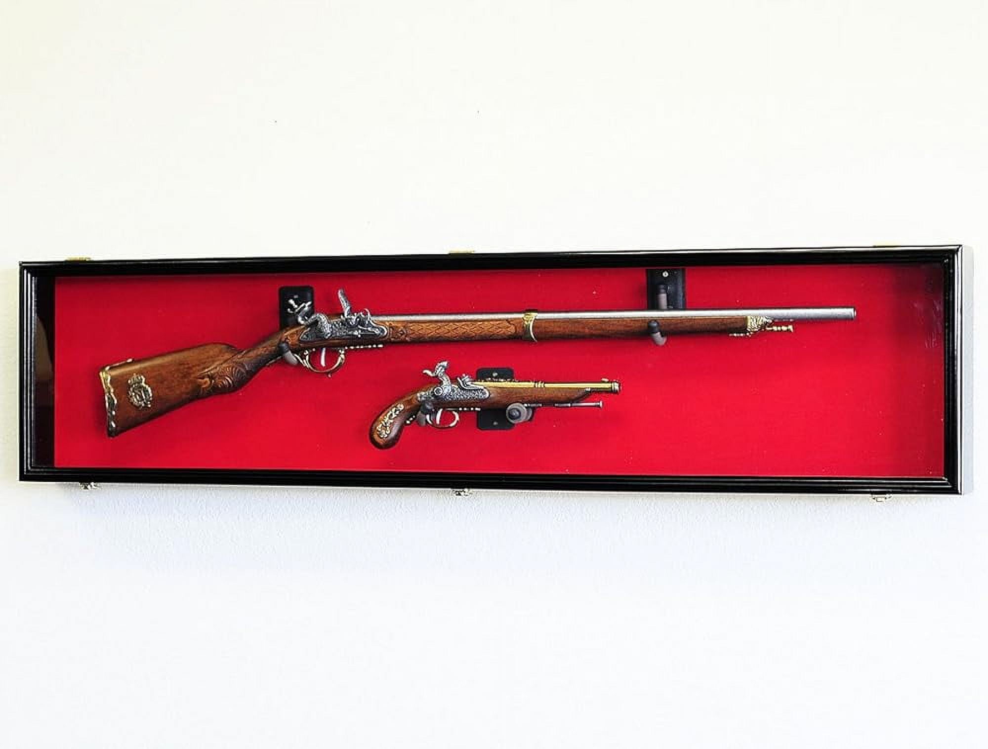 Long Rifle/Musket Gun Display Case Wall Rack W/UV Protection