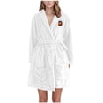 thumbnail image 1 of Long Robe for Women Halloween Flannel Fleece Full Length Bathrobe Winter Warm Pajamas Shower Nightgown White L, 1 of 3