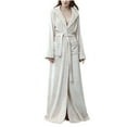 thumbnail image 1 of Long Robes for Women Men Winter Fleece Warm Couple Bathrobe Nightgown Fluffy Super Soft Sleepwear Cozy Spa Robe, 1 of 7