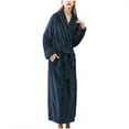 thumbnail image 1 of Long Robes for Women Winter Fleece Warm Couple Bathrobe Nightgown Fluffy Super Soft Sleepwear Cozy Shower Spa Robe Ladies Clothes, 1 of 5