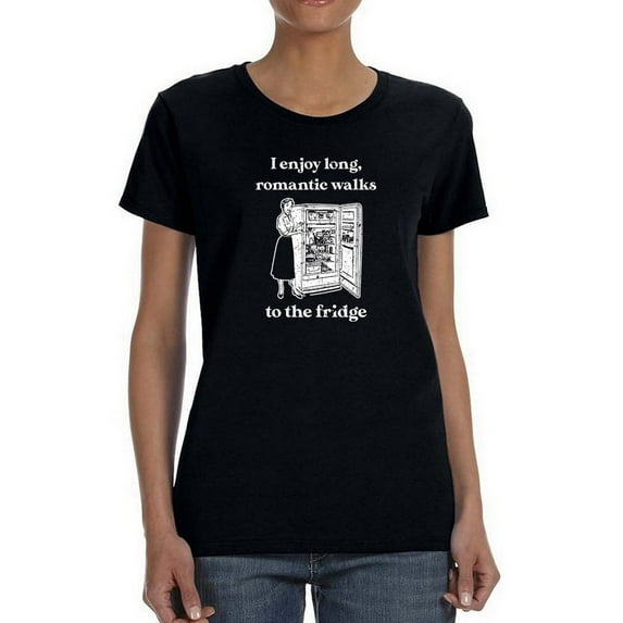 Long Romantic Fridge Walks T-Shirt Women -Smartprints Designs, Female XX-Large
