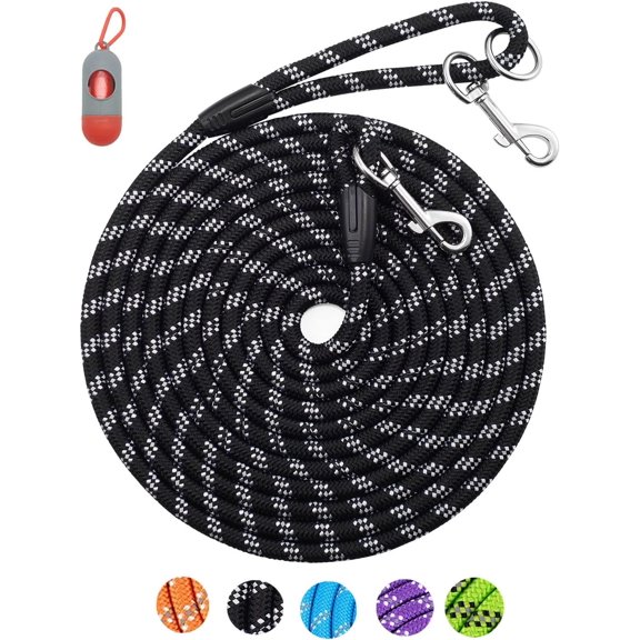 Long Dog Leash for Large Dogs - 16FT/50FT Reflective Rope, Heavy Duty for Training, Walking, Camping