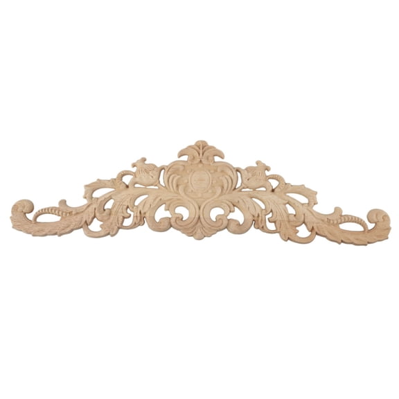 Long Rose Flower Exquisite Carving Natural Wood Appliques Furniture Wooden Mouldings Vintage Unpainted Decoration Decals