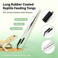 thumbnail image 1 of Long Rubber Coated Reptile Feeding Tongs, Anti-Scratch Stainless Steel Tweezers, Reptile Tank Aquarium Live Food Feeding Tool, 1 of 3