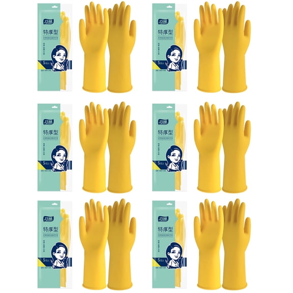 Long Rubber Kitchen Cleaning Gloves, Warm Latex Dish Washing Hand Protectors, Reusable Gauntlets for Kitchen Dining Bar Use