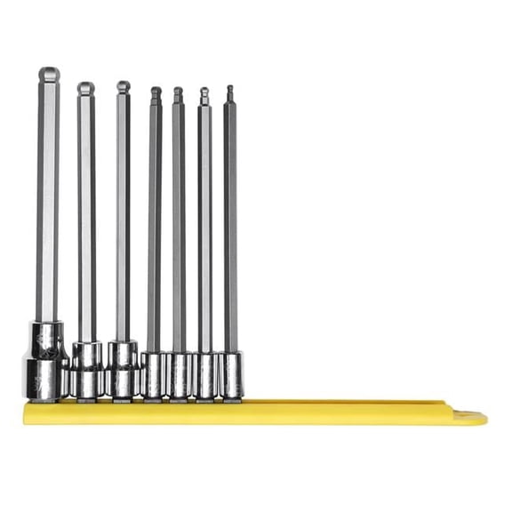 Long SAE Ball Hex Insert Socket Bit Set - 7 Piece