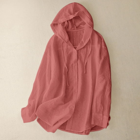 Long SSleeve Tops for Women, Fashion Women's Summer Long Sleeve Solid Comfy Loose Regular Hooded Tank