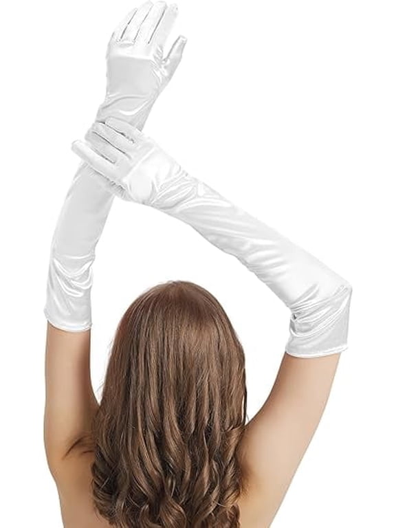 Long Satin Gloves Women's Elbow Length 21” Long Gloves Opera House 1920's Party Dance Dress Formal