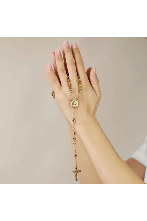 Long Scapular Catholic Rosaries Hombre Beads Christian Pendant Necklaces 14K Gold for Women Men Jewelry Chokers