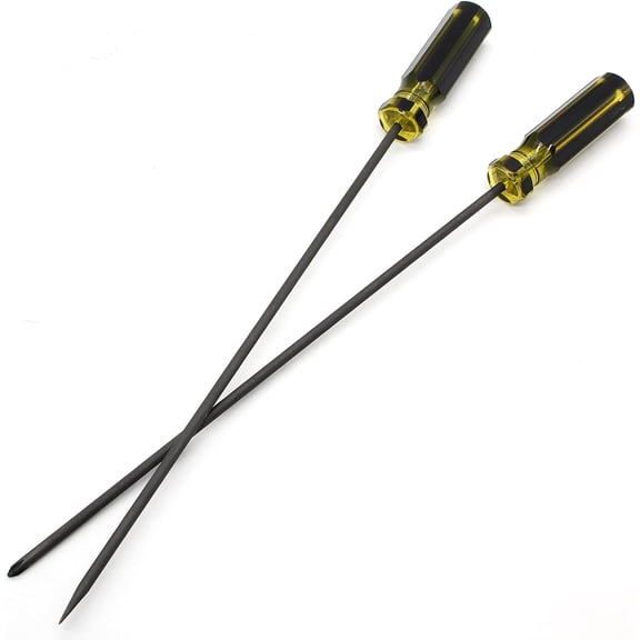 Long Screwdriver Set, 39cm / 15.4 Inches Phillips Screwdriver and Slotted Screwdriver, Flat Head and Magnetic Tip Cross Head Screwdriver Set(2Pcs)