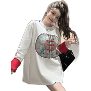 Long Section Within The Bottoming Shirt Female Fall And Winter Loose T-Shirt Long-Sleeved Blouse Spring