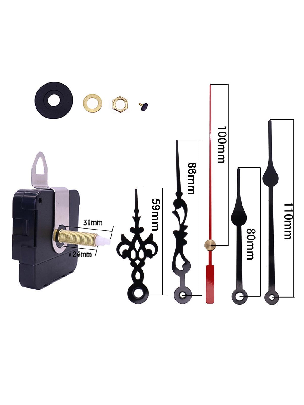 Long Shaft Quartz Clock Movement Mechanism with 2 Pairs of Hands Sets ...