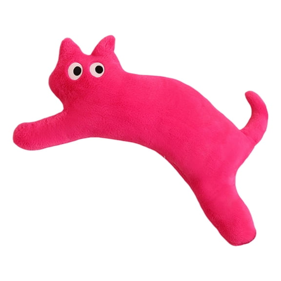 Long‑Shaped Cat Plush Throw Pillow, Cartoon Stuffed Animal Sleeping Companion Cushion for Home Decor & Gift Giving