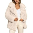 thumbnail image 1 of Long Shearling Trench Coat Women Winter Warm Lapel Collar Outerwear For Fall And Cold Weather Days, 1 of 4