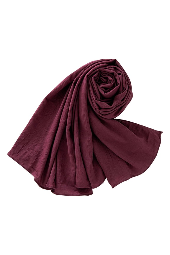 Long Sheer Cotton Scarf for Women, Lightweight Thin Neck Scarf, Shawl Wrap for Spring Summer Fall, Fashion Accessory for Travel, Office, Party, Daily Wear, Elegant Brick Red