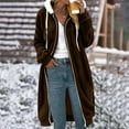 thumbnail image 1 of Long Sherpa Fleece Vest Jackets for Women Casual Warm Sleeveless Full Zip Up Hoodie Vest Winter Coat Plus Size (X-Large, Brown), 1 of 5