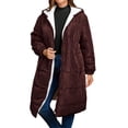 thumbnail image 1 of Long Sherpa Jackets for Women 2026 Thermal Fleece Lined Winter Coats Oversized Zip-up Soft Warm Bed Blanket, 1 of 6