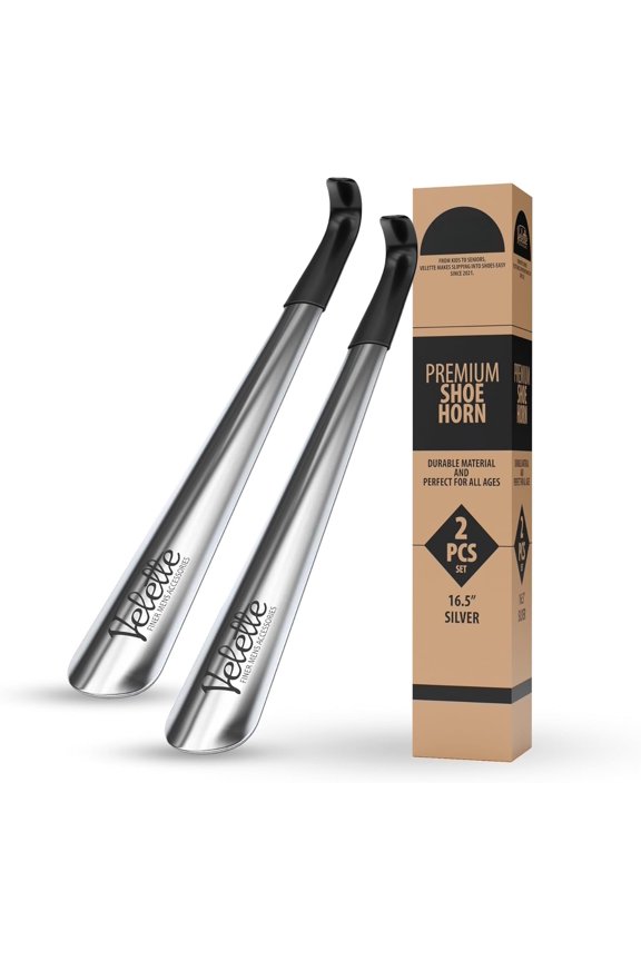 Long Shoe Horn for Seniors - 2 Pack 16.5" Metal Shoe Horn Long Handle for Seniors, Men, Women & - Boot Horns, Shoehorn Long-Handle, Haves - Shoes Spoon, Gifts for Elders