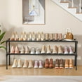 thumbnail image 1 of Long Shoe Rack 2 Tier Shoe Storage Organizer Wide Stackable Shoe Organizer Racks for Closet Entryway,Shoe Shelf Stand Sturdy Durable Shoes Rack Holder Save Space, 1 of 6