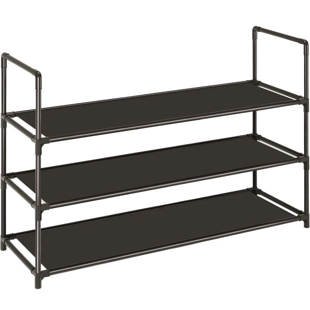 Long Shoe Rack , 3-Tier Stackable Shoe Rack Sturdy & Durable Storage ...