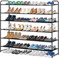 thumbnail image 1 of Long Shoe Rack for Closet, Wide Shoe Storage Organizer Stackable Sneaker Shelf for Floor, Bedroom, 1 of 14