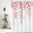 thumbnail image 1 of Long Shower Curtain 72 x 78, Tall Pink Eucalyptus Fabric Shower Curtain, Watercolor Leaves on The Top Floral Botanical Decorative Bathroom Shower Curtain Set with Hooks, 1 of 6
