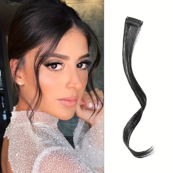Long Side Air Bangs Wavy Clip-In Hair Wigs for Women - Effortless Synthetic Hair Piece for Stylish Looks