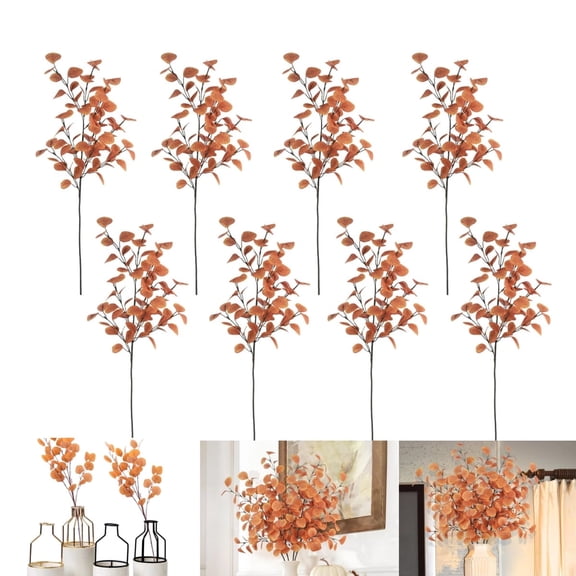 Long Silk Eucalyptus Branches,Durable Artificial Eucalyptus,Artificial Fall Branches Decoration,Portable Autumn Decor for Vase,Home,Office