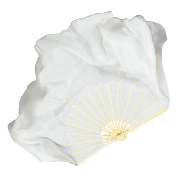 Long Silk Fan Practice Hand Exercise Folding Performance Decor Decorate Fans Fabric Wooden